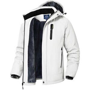 Men's Ski Snow Jacket Waterproof Winter Insulated Fleece Hooded Outdoor